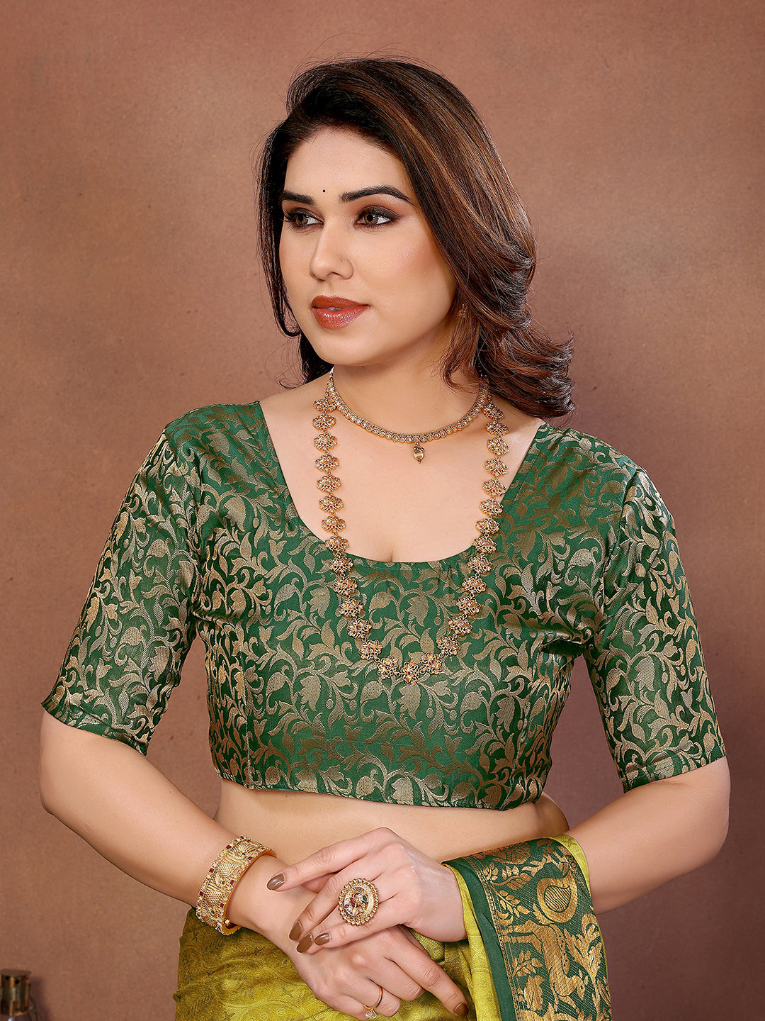 Lemon Yellow Green Banarasi Silk Saree with Teal Zari Border & Traditional Weaving