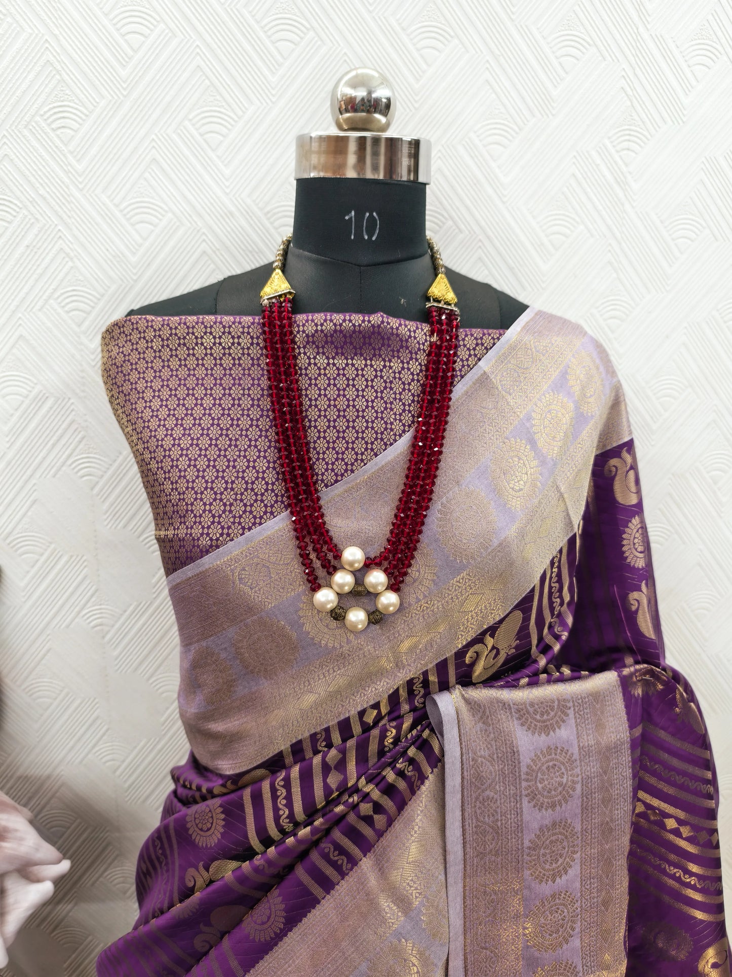 Royal Wine Purple Paithani Silk Saree with Peacock Motifs & Silver Zari Border