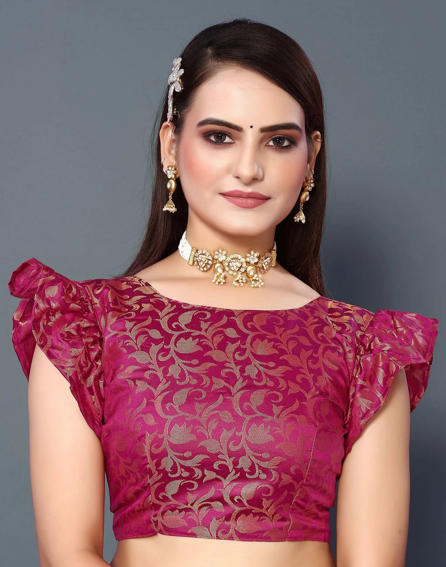 Azure Heritage Silk Saree with Kumkum Pink Zari Border