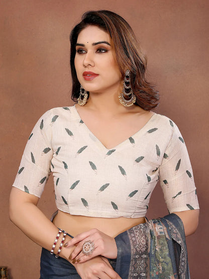 Royal Peacock Garden Erode Cotton Saree with Heritage Courtyard & Peacock Palace Print