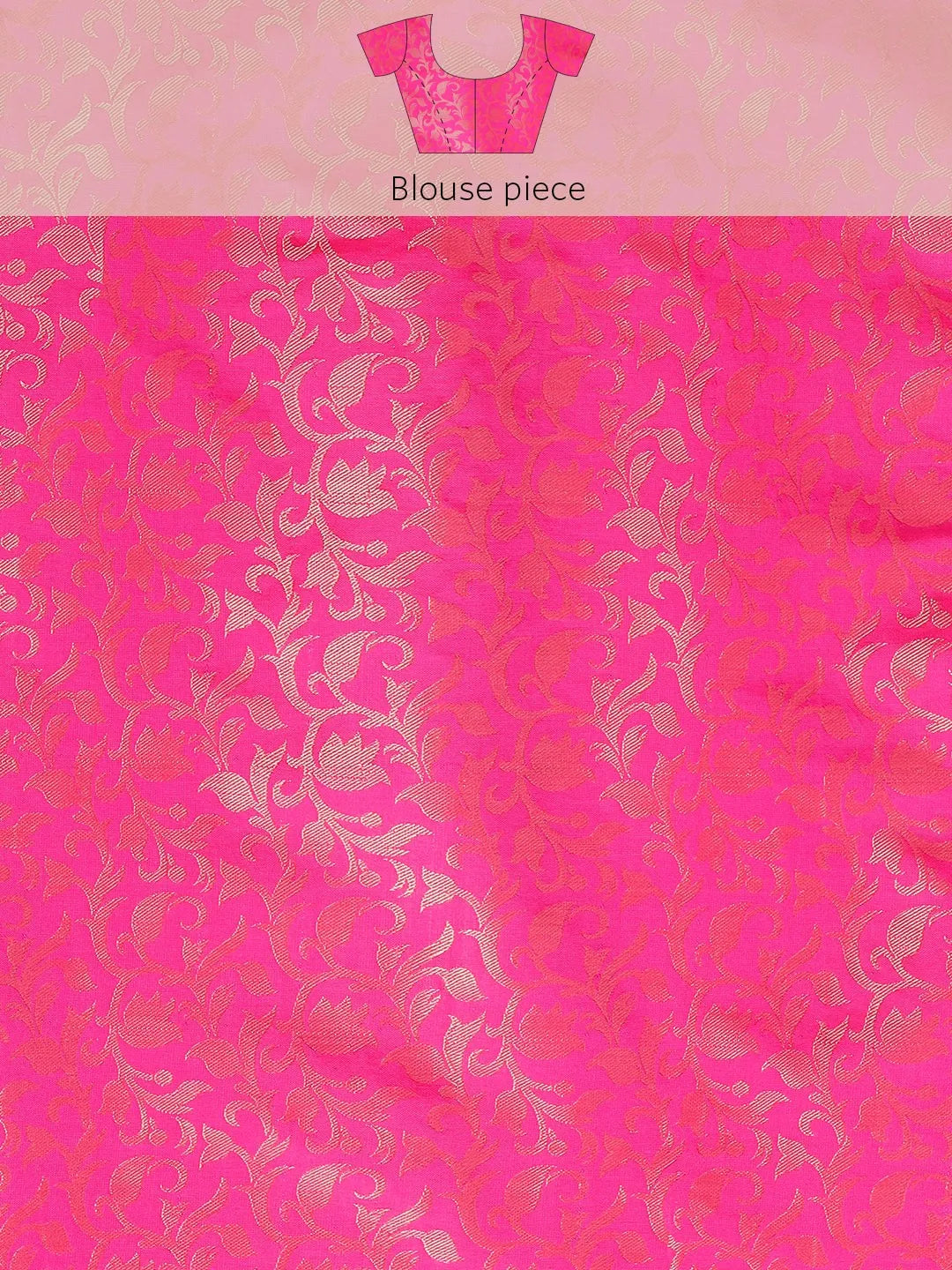 Parrot Green Banarasi Silk Saree with Rani Pink Zari Border & Rich Woven Pallu