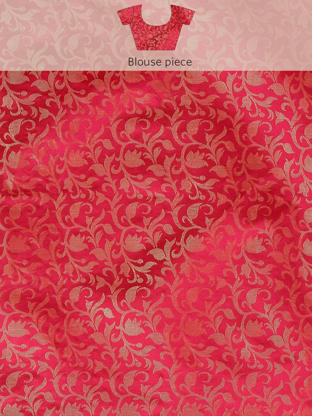 Peach Pink Banarasi Silk Saree with Deep Rani Pink Zari Border & Rich Woven Pallu